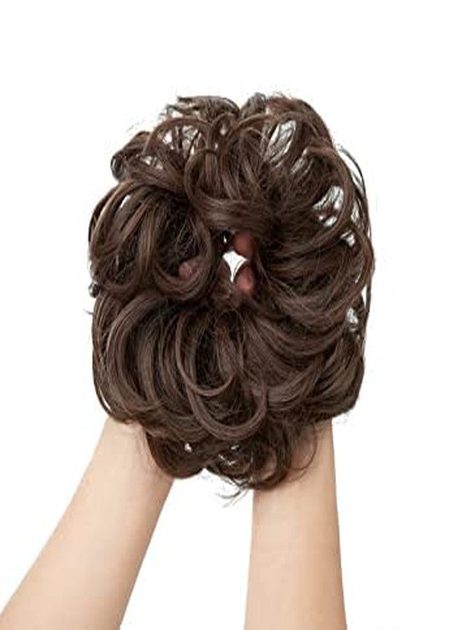 KYNA Messy Hair Bun Ruffle Juda Hair Dressing Accessories Hair Bun Extension For Girls And Women Set Of 2 Pieces (Dark Brown Colour) - Image 4