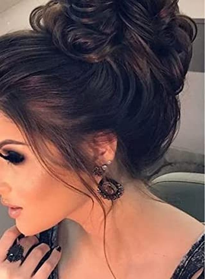 KYNA Messy Hair Bun Ruffle Juda Hair Dressing Accessories Hair Bun Extension For Girls And Women Set Of 2 Pieces (Dark Brown Colour) - Image 2