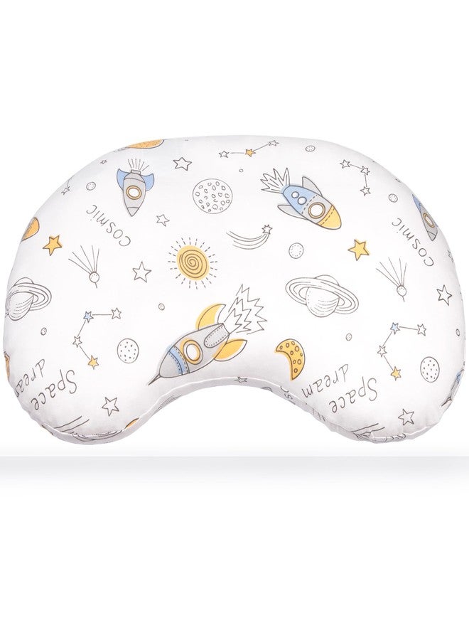 BYRIVER 12x22 Toddler Sleeping Pillow with Cotton Pillowcase, Ergonomic Bed Pillow for Kids Boy Girls, Small Pillow for Daycare Preschool Nap Time, Gifts for Children Ages 3-8 (Spaceship) - Image 1