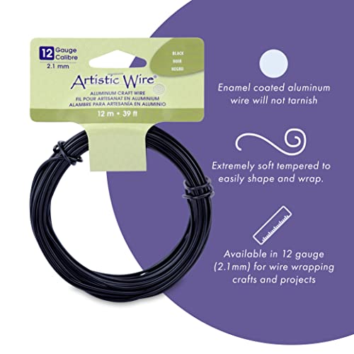 Artistic Wire Aluminum Craft Wire, 12 Gauge - Bendable, Floral, Armature, Sculpture, Jewelry Making, Round, Black, 39.3 ft - Image 5