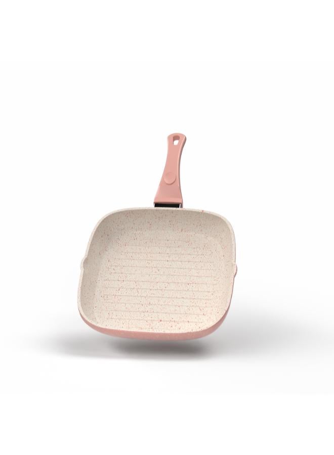 توب شيف شواية جرانيت مربعة مقاس 28 وردي - Image 4