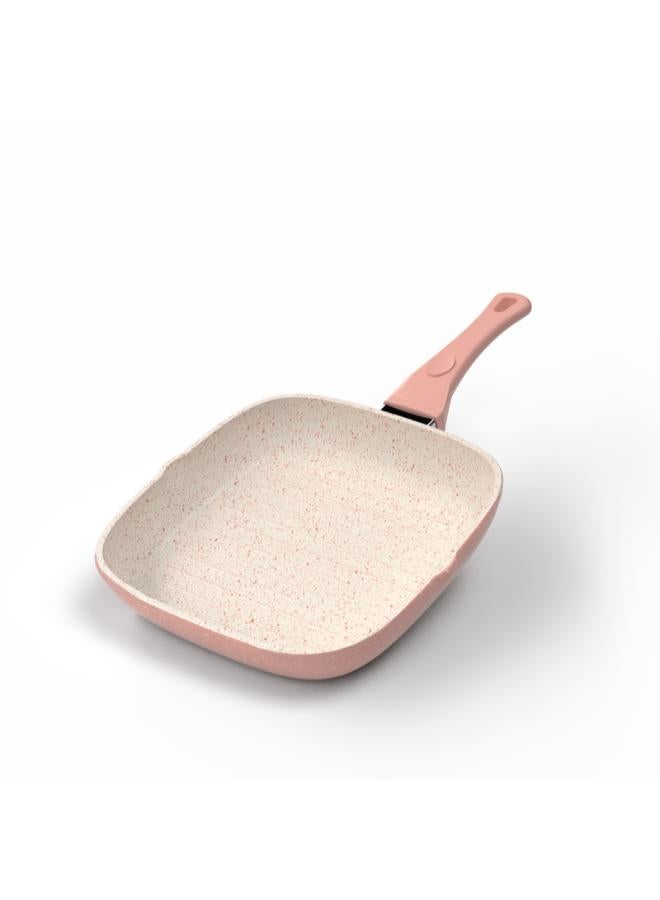 توب شيف شواية جرانيت مربعة مقاس 28 وردي - Image 1