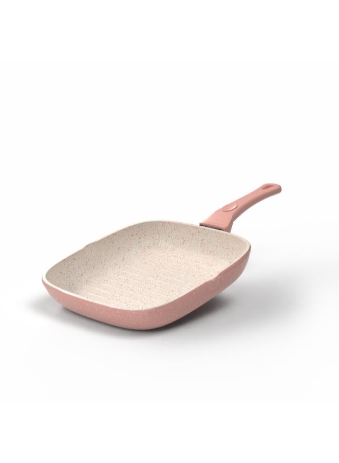 توب شيف شواية جرانيت مربعة مقاس 28 وردي - Image 2