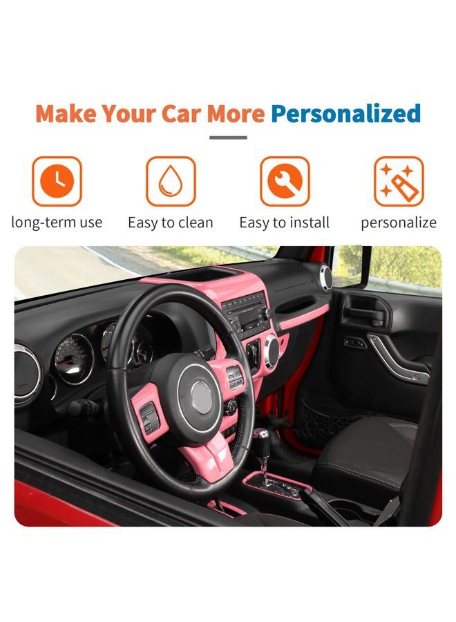 JeCar 10pcs Full Set Pink Interior Trim Kit for 2011-2017 Jeep Wrangler JK JKU - Image 4