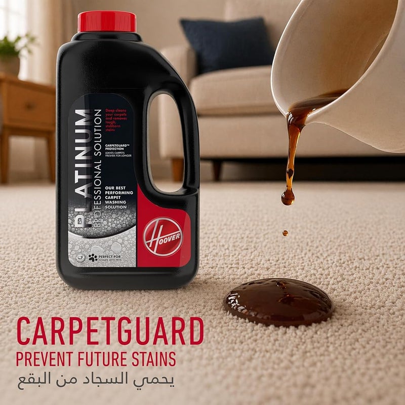 Hoover Platinum Professional Carpet Cleaning Solution, 1.5L, Deep Stain Removal Formula, Woolsafe Approved, for Washers. - Image 3