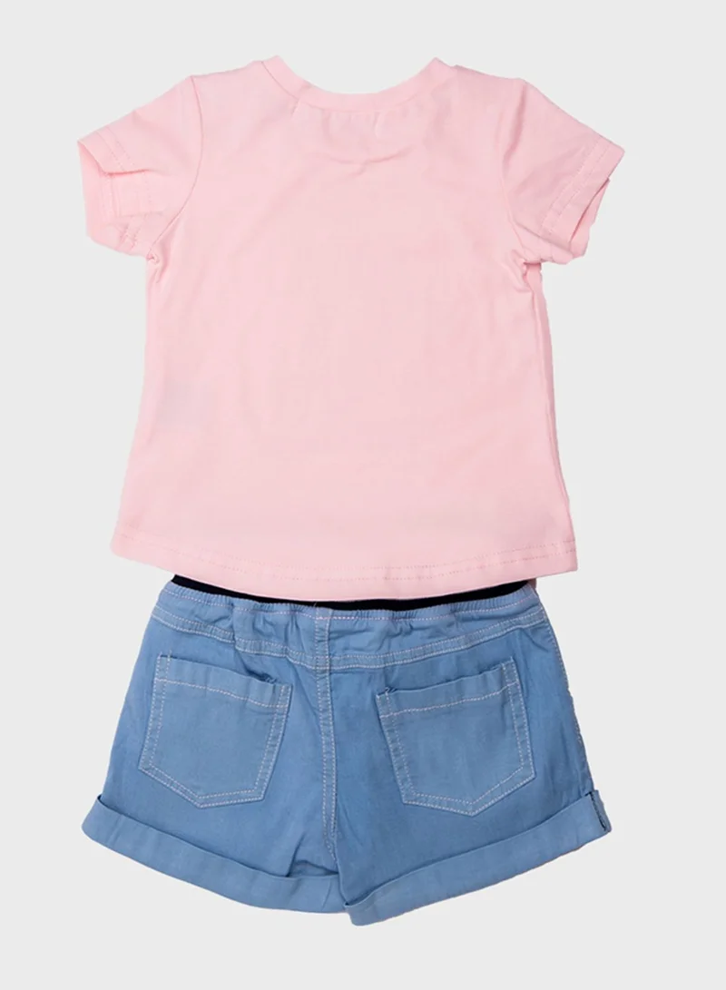 Babybol Kids Graphic T-Shirt + Shorts Set