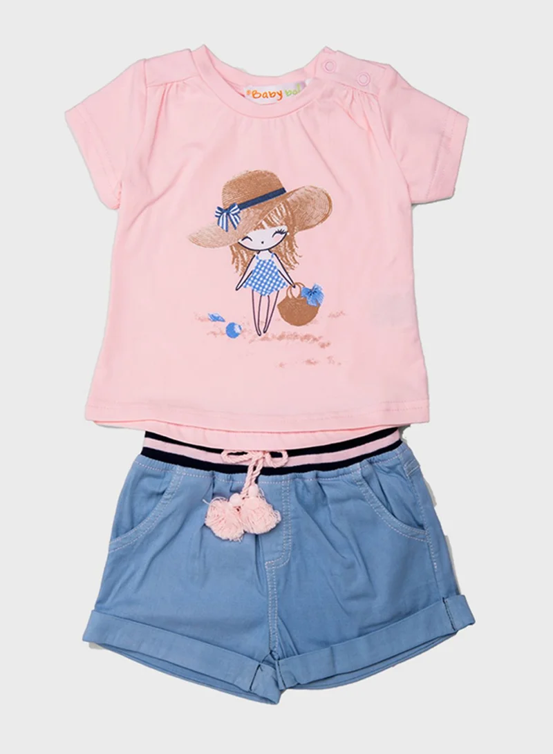 Babybol Kids Graphic T-Shirt + Shorts Set