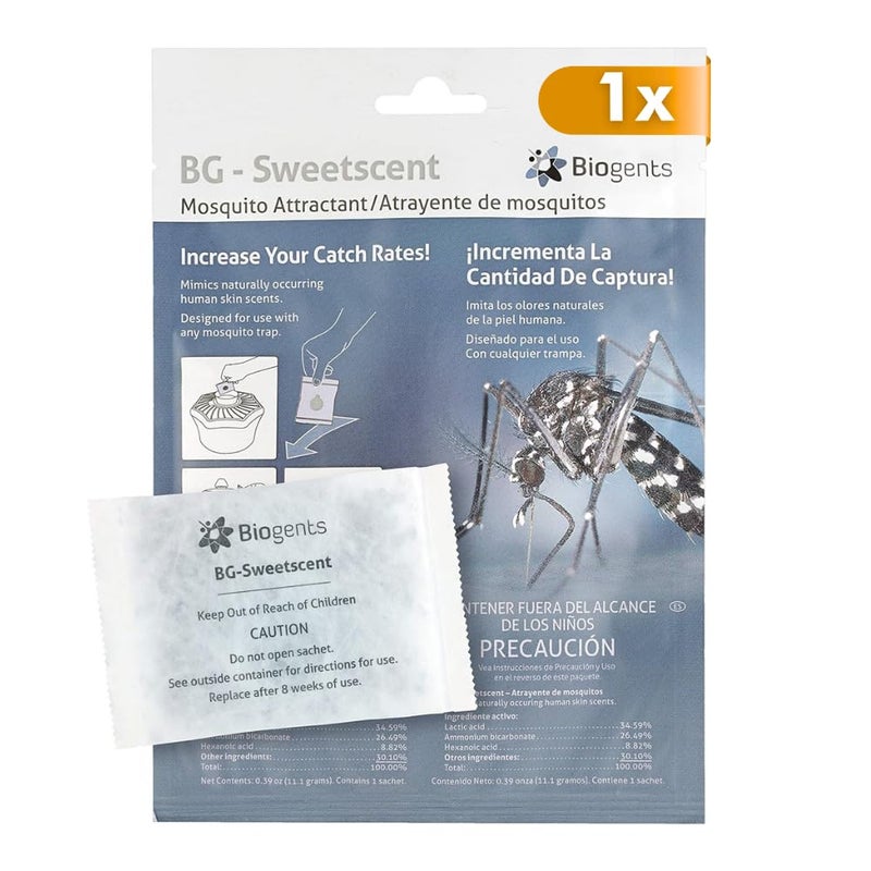 Biogents Sweetscent Mosquito Attractant - Compatible with All Mosquito Traps - Long-Lasting Mosquito Magnet, Safe for Indoor/Outdoor Use - Ideal to Lure Asian Tiger and Dengue Mosquitoes, Pack of 3 - Image 1