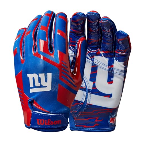 Wilson NFL Stretch Fit Football Gloves - Adult, New York Giants - Image 3