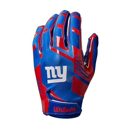 Wilson NFL Stretch Fit Football Gloves - Adult, New York Giants - Image 1