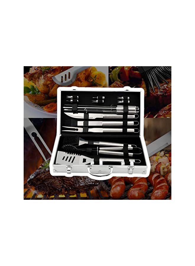 PROMASS 18-Piece Bbq Set With Stainless Steel Carry Case - High Quailty Kitchen Utensils Cooking Braai Tools. Camping Cooking Set - Image 2