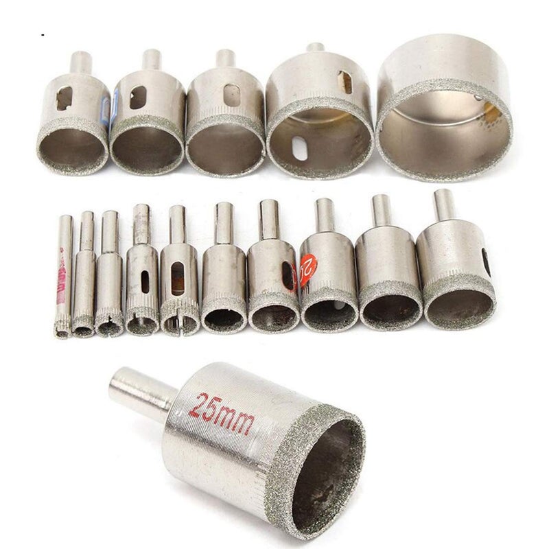 uptodateproducts مجموعة مثقاب مغطاة بالماس 15 قطعة لأدوات الطاقة 6mm50mm - Image 1