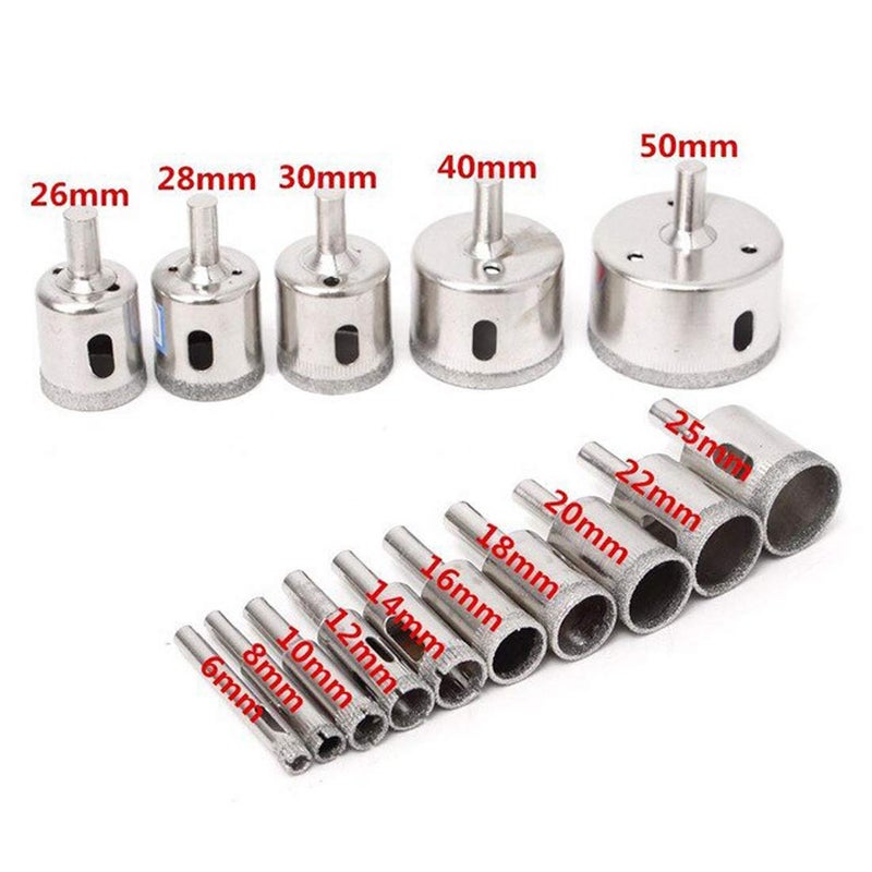 uptodateproducts مجموعة مثقاب مغطاة بالماس 15 قطعة لأدوات الطاقة 6mm50mm - Image 2