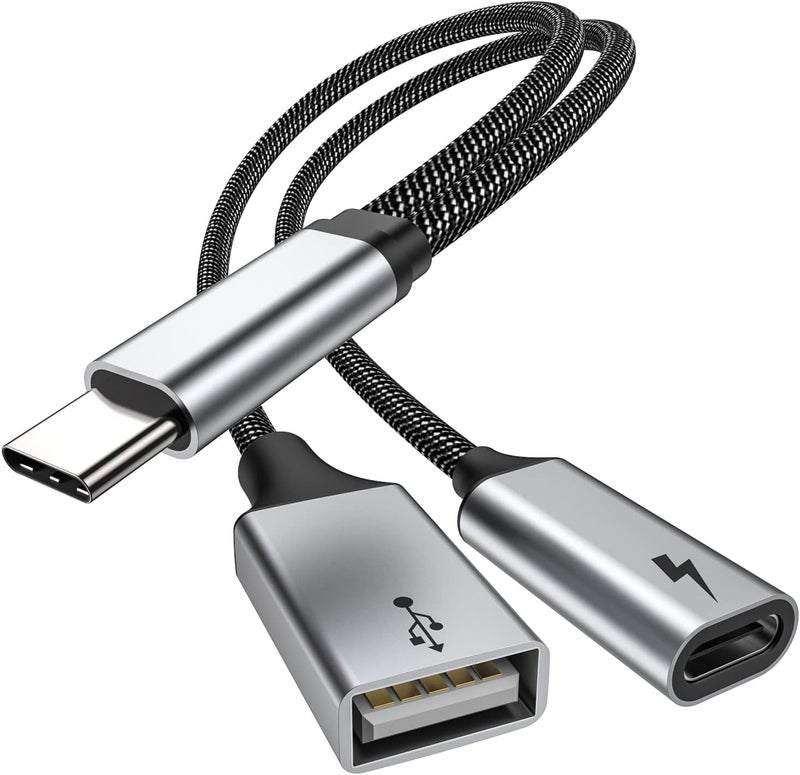 محول USB C OTG مع شحن USB C OTG مقسم USB C OTG مع شحن سريع بقدرة 60 واط PD متوافق مع Steam Deck وGalaxy S22 وSwitch وGoogle Chromecast مع Google TV وPi-KVM وطابعة ثلاثية الأبعاد وOcta4a وPixel4 XL - Image 1