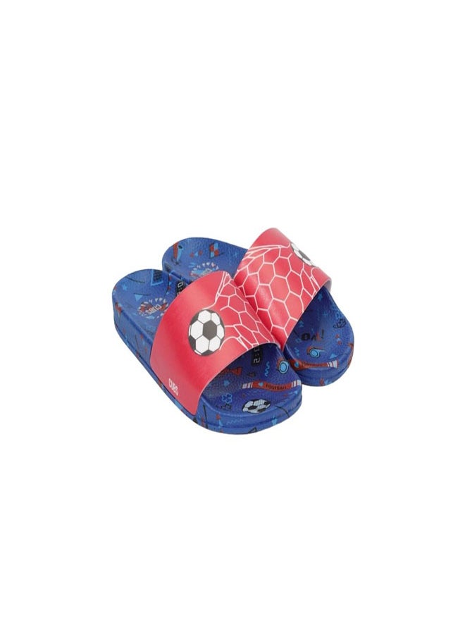 CUBS Football Print Everyday Wear eco-friendly PVC Slides for Kids, Lightweight, Easy to Wash and Anti-Slip Soles  - Image 1