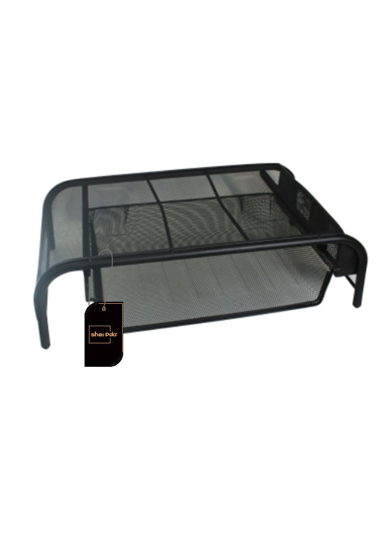 Sharpdo Metal Iron Mesh Black Monitor Stand With Drawer JF08  - Image 1