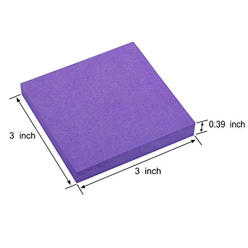 ZCZN 400 Sheets Pop-up Sticky Notes, 3 x 3 Inches, 4 Pads Bright Color Self-Stick Notes, 100 Sheets/Pad, Purple - Image 2