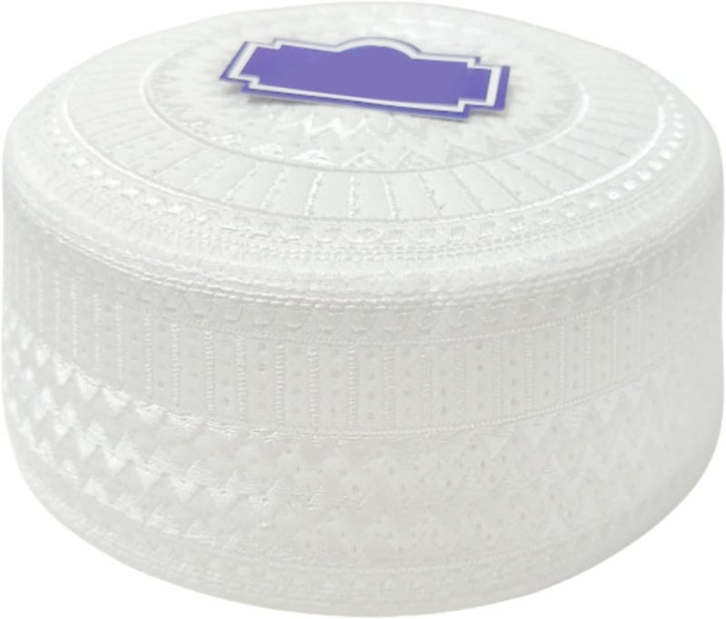 EID Ramazan Hijabs Arabian Round Kufi Hat Breathable Turban Skull Caps Headwear Traditional Cultural Headwear White - Image 1