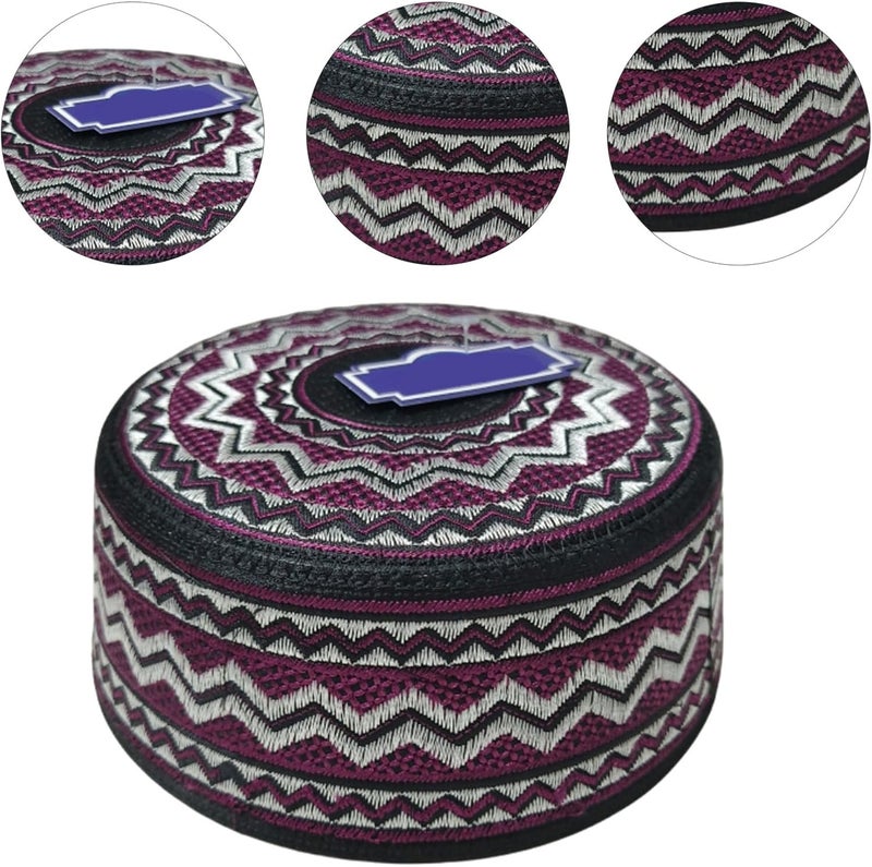 EID Ramazan Hijabs Arabian Round Kufi Hat Breathable Turban Skull Caps Headwear Traditional Cultural Headwear White - Image 2