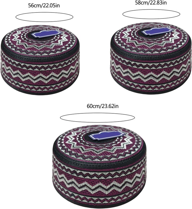EID Ramazan Hijabs Arabian Round Kufi Hat Breathable Turban Skull Caps Headwear Traditional Cultural Headwear White - Image 3