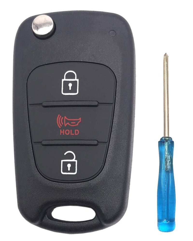 Flip Folding Replacement Key Fob Cover Fit for 20122014 Kia Soul Rio Keyless Entry Key Fob Case Shell