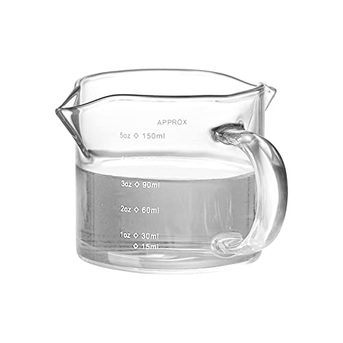 CALANDIS® Glass Measuring Cup Double Spouts Espresso Cup Drinkware for Wine Coffee Bar 150Ml | Glass | 1 Glass Measuring Cup - Image 3