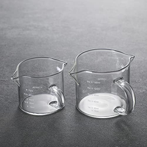 CALANDIS® Glass Measuring Cup Double Spouts Espresso Cup Drinkware for Wine Coffee Bar 150Ml | Glass | 1 Glass Measuring Cup - Image 4