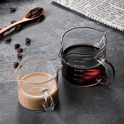 CALANDIS® Glass Measuring Cup Double Spouts Espresso Cup Drinkware for Wine Coffee Bar 150Ml | Glass | 1 Glass Measuring Cup - Image 5