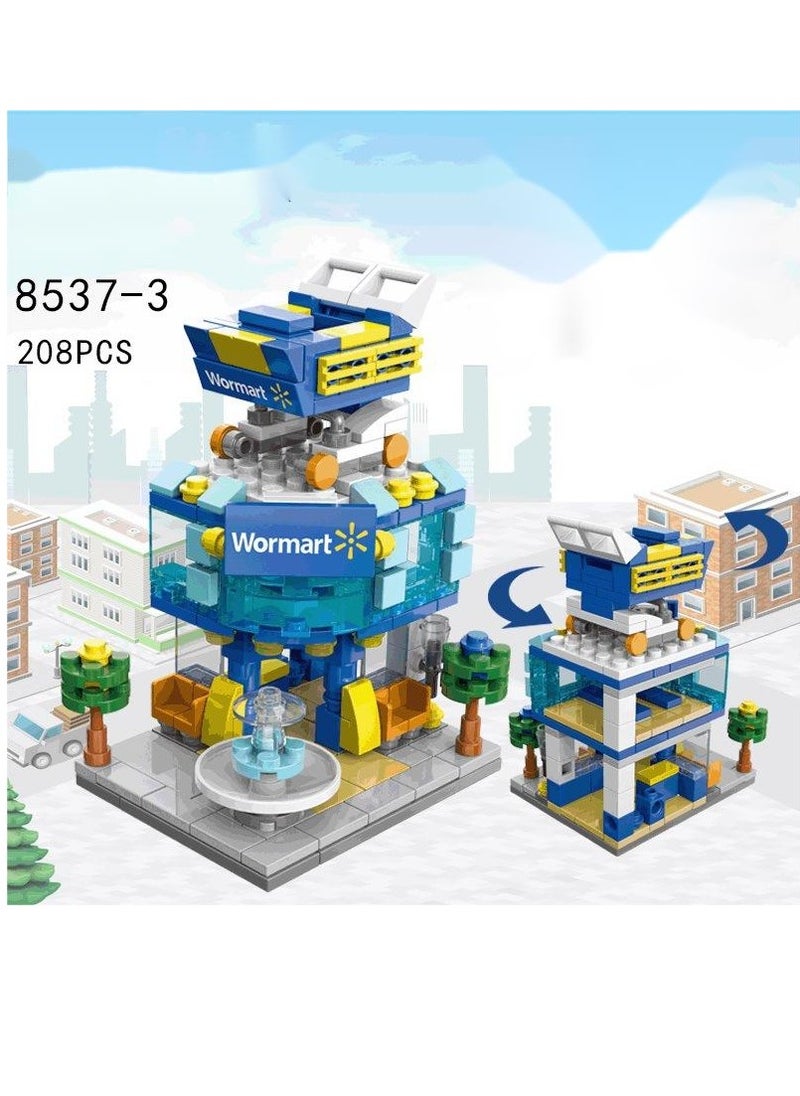Y&D - 208-Piece Mini Street Wormart Store Building Block Toy - Image 1
