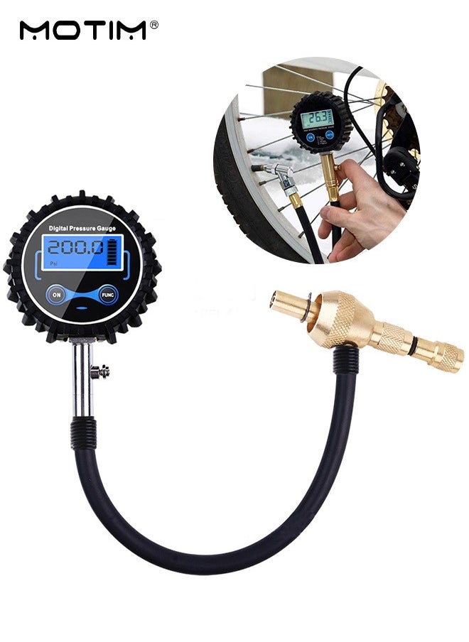 Motim Digital Pressure Gauge 200 PSI, Rapid Tyre Air Deflator Tire Pressure Gauge with Rubber Hose for Off Road Vehicle Car, Test Easy to Read  - Image 1