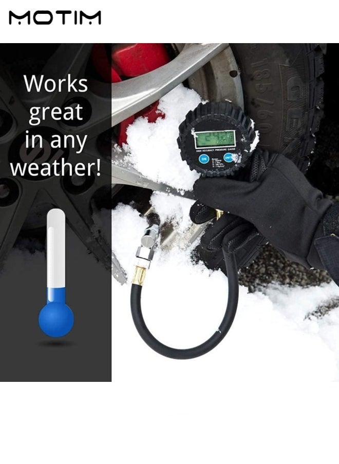 Motim Digital Pressure Gauge 200 PSI, Rapid Tyre Air Deflator Tire Pressure Gauge with Rubber Hose for Off Road Vehicle Car, Test Easy to Read  - Image 4