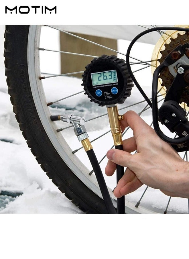 Motim Digital Pressure Gauge 200 PSI, Rapid Tyre Air Deflator Tire Pressure Gauge with Rubber Hose for Off Road Vehicle Car, Test Easy to Read  - Image 2
