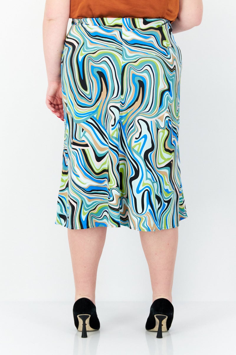 Bar III Women Plus Size Allover Print Midi Skirt, Multicolor - Image 2