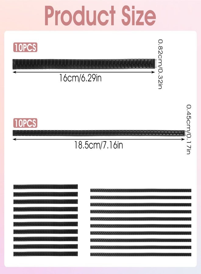 AOZUO 20pcs Headband Teeth Strips, 2 Sizes Self-Adhesive Hairband Teeth Grippers Anti-Slip Headband Rubber Teeth Comb for Crown Tiara Hair Hoop DIY Hair Accessories Making(A) - Image 5