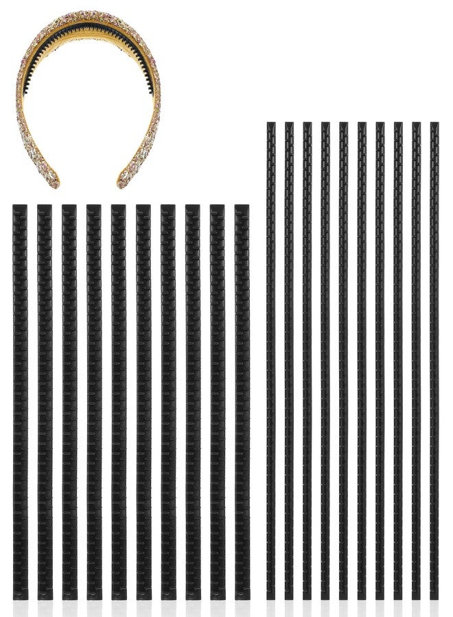 AOZUO 20pcs Headband Teeth Strips, 2 Sizes Self-Adhesive Hairband Teeth Grippers Anti-Slip Headband Rubber Teeth Comb for Crown Tiara Hair Hoop DIY Hair Accessories Making(A) - Image 1