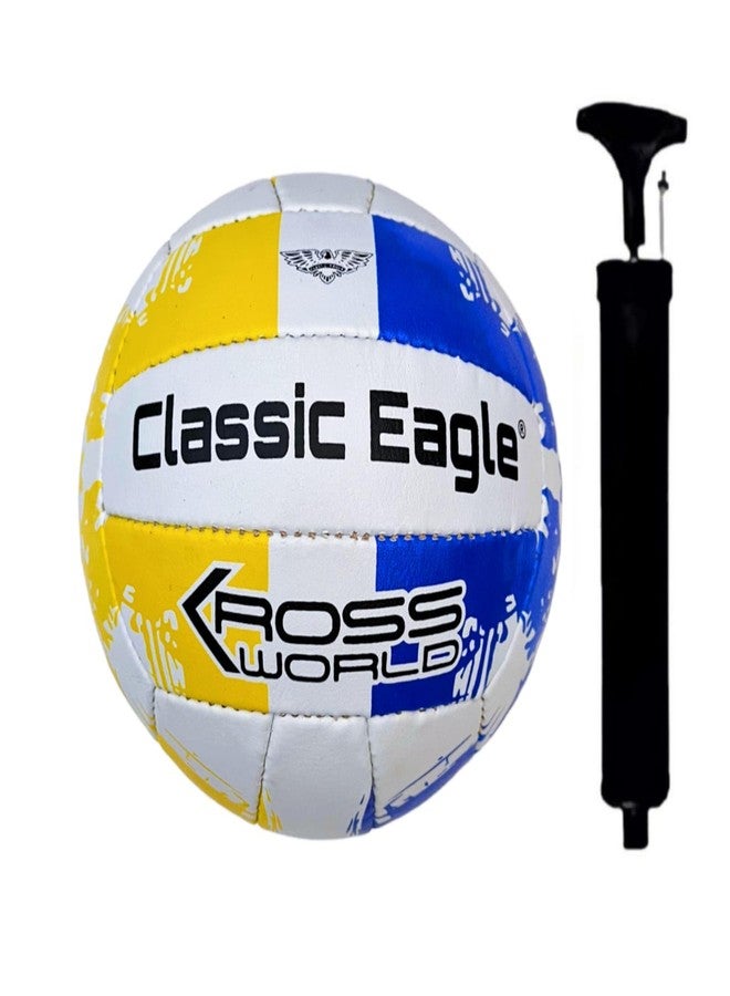 Classic Eagle Kross World PVC Volleyball With Air Pump And Nylon Net Full Kit Official Size And Weight (Pack Of 1), Multicolor - Image 4