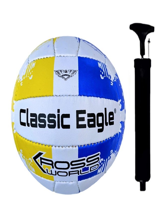 Classic Eagle Kross World PVC Volleyball With Air Pump And Nylon Net Full Kit Official Size And Weight (Pack Of 1), Multicolor - Image 3