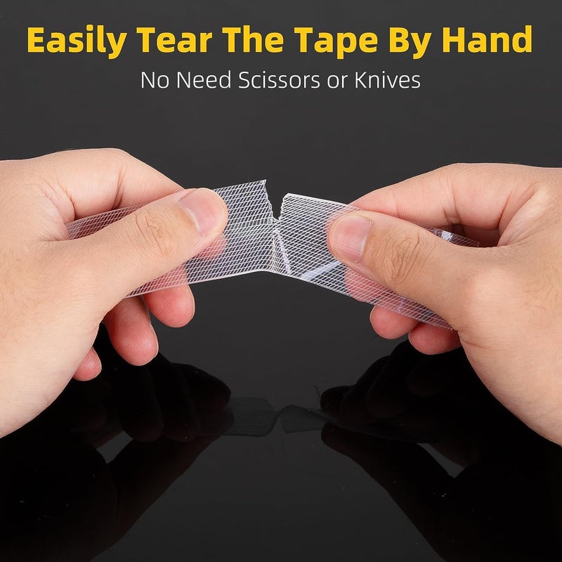 LLPT Nano Double Sided Tape, 50mm x 5m x 1mm Strong Mounting Tape, Durable Gel Tape, Washable, No Residue, Clear Tape for Home, Office, Shop, Decorative Cards, Stickers (LPNT50) - Image 4