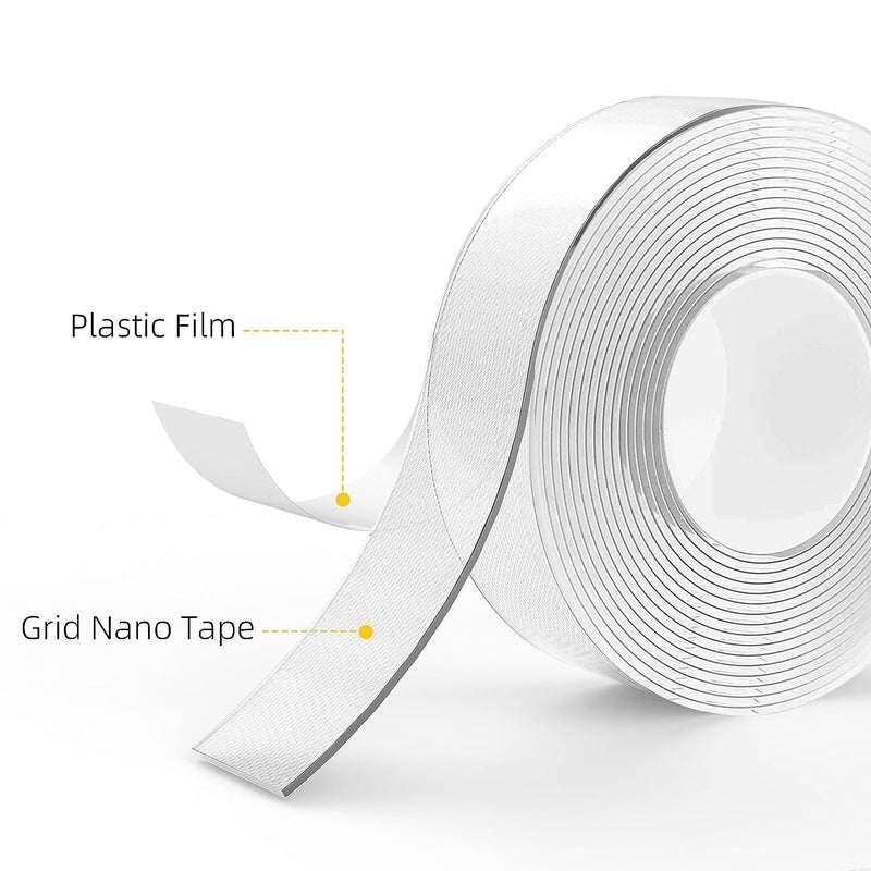 LLPT Nano Double Sided Tape, 50mm x 5m x 1mm Strong Mounting Tape, Durable Gel Tape, Washable, No Residue, Clear Tape for Home, Office, Shop, Decorative Cards, Stickers (LPNT50) - Image 2