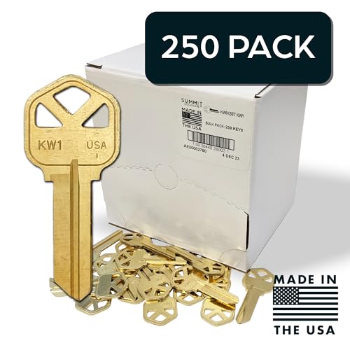 SUMMIT DOORWARE Kwikset Key Blanks in Premium Brass Quality | KW1 Uncut Blank Keys for Home and Professional Use | Pack of 250 Keys - Image 2