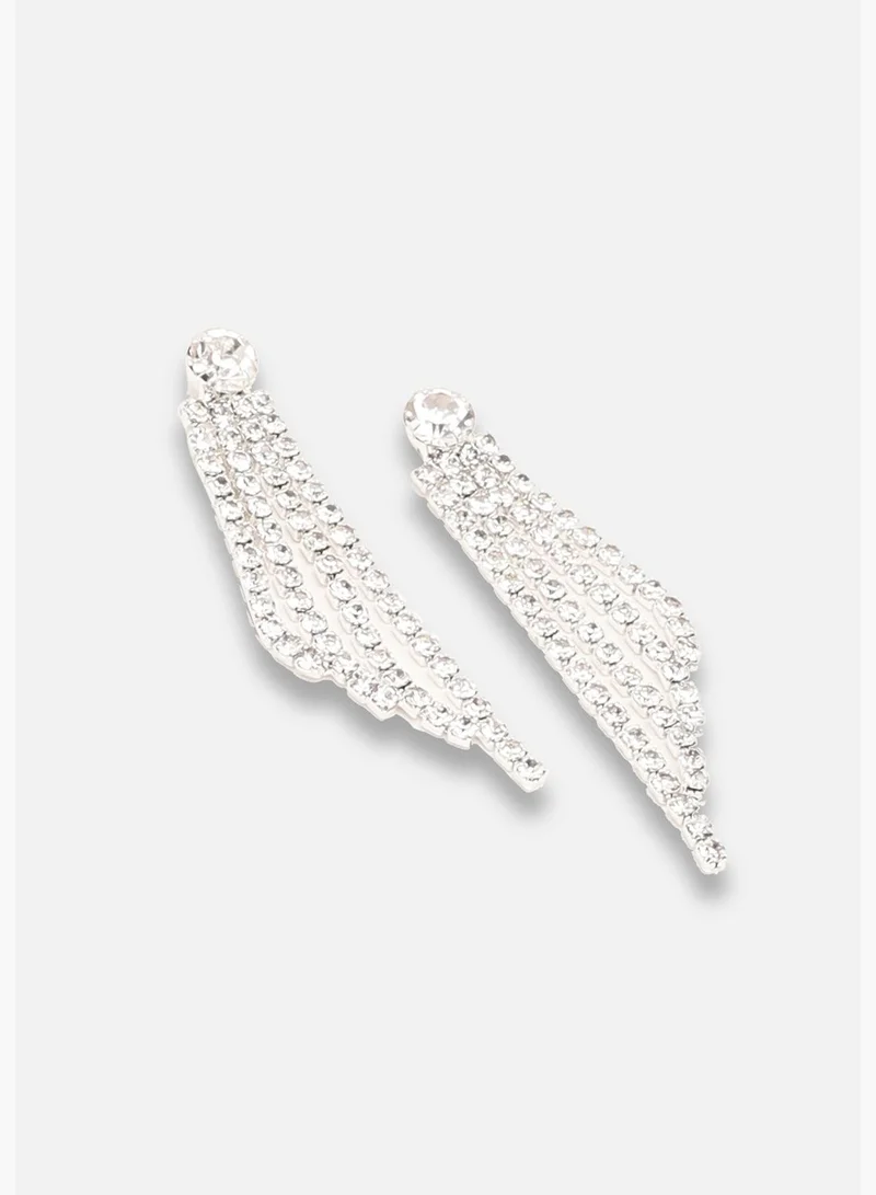 SOHI Silver Plated Party Designer Stone Necklace and Earring Set For Women