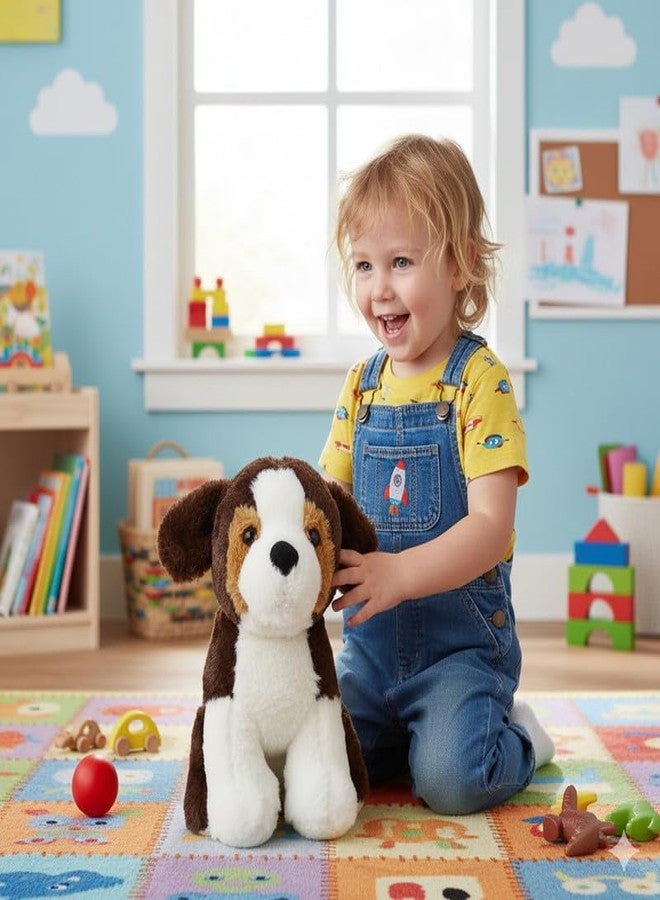 STRIDERS لعبة كلب ستريدرز القطيفة الناعمة للأطفال | جرو محشو لطيف | هدية رائعة للعناق والحب للبنات والأولاد | هدية مثالية للهدايا التذكارية | كلب أبيض وأسود - Image 5