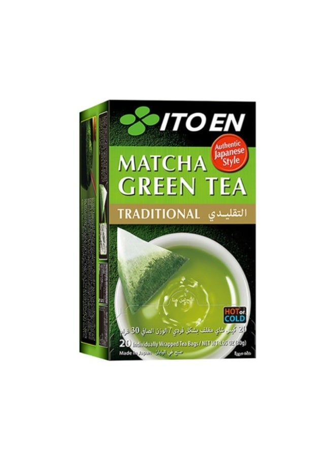 Matcha Green Tea, Traditional - 30g (20 Teabags), Japan
