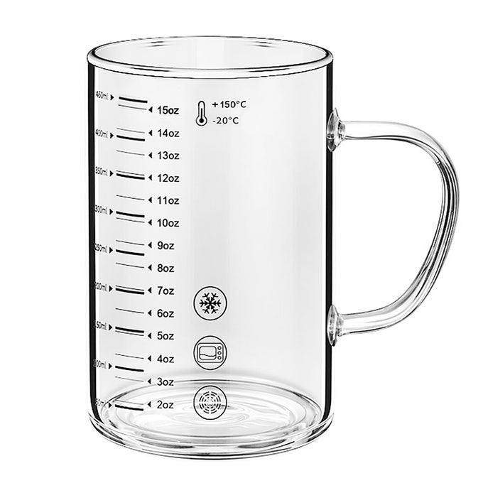 GRADUATED GLASS DRINKING CUP HIGH BOROSILICATE GLASS MEASURING CUP FOR ELDERLY BEGINNERS WEIGHT LOSS STRAIGHT CLEAR GLASSES WITH MEASUREMENTS FOR WATER MILK JUICE MILKSHAKE COFFEE 350 ML