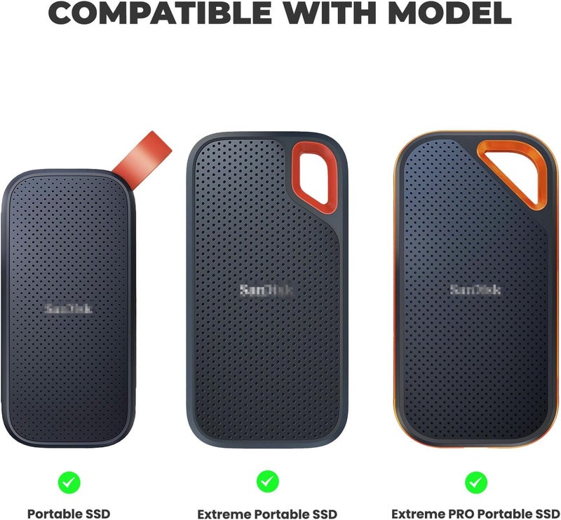 Mocamoro حقيبة حمل صلبة لـ SanDisk Extreme و Extreme PRO و Portable SSD، حقيبة تخزين واقية للسفر مقاومة للصدمات لمحرك الحالة الصلبة - Image 2