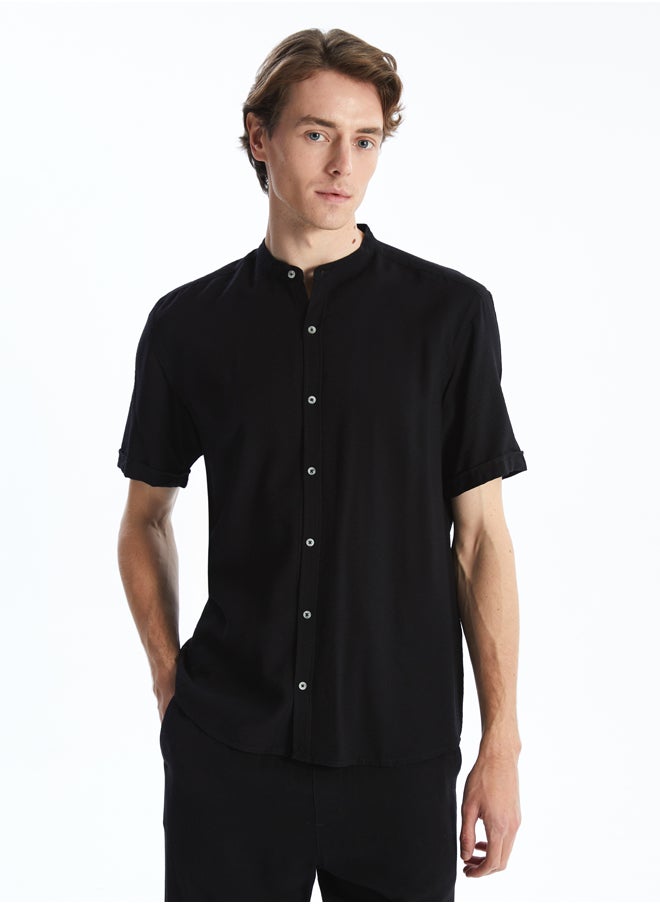 LC WAIKIKI Grandad Collar Short Sleeve Men'S Shirt  - Image 1