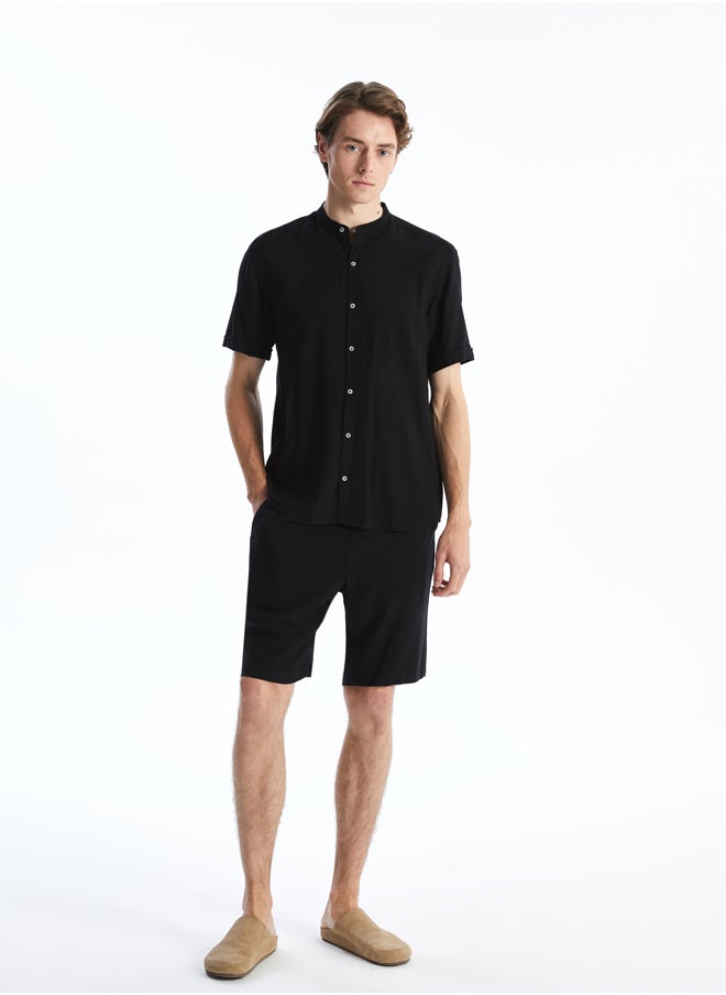 LC WAIKIKI Grandad Collar Short Sleeve Men'S Shirt  - Image 2