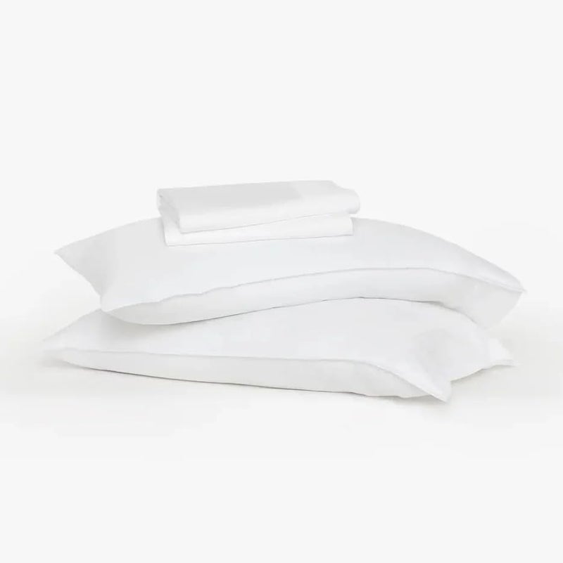 Buffy 100 Eucalyptus Lyocell Sheet Set Silky Soft CooltoTheTouch NaturallyDyed 4 Piece Set w 15 Deep Pockets White Queen