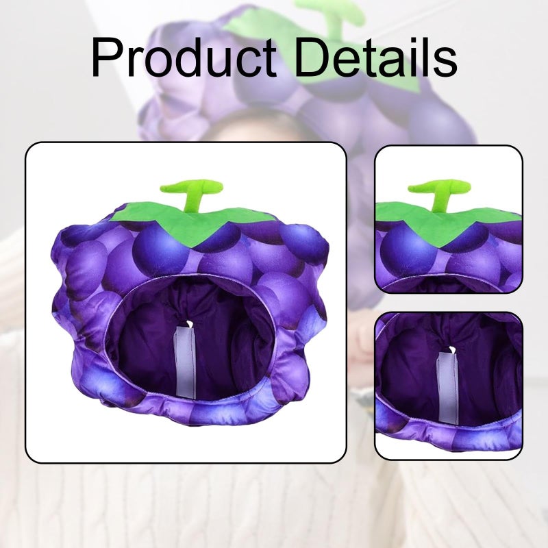 Adjustable Grape Hat Novelty Costume Headgear for Halloween Parties Stage Holidays - Image 4