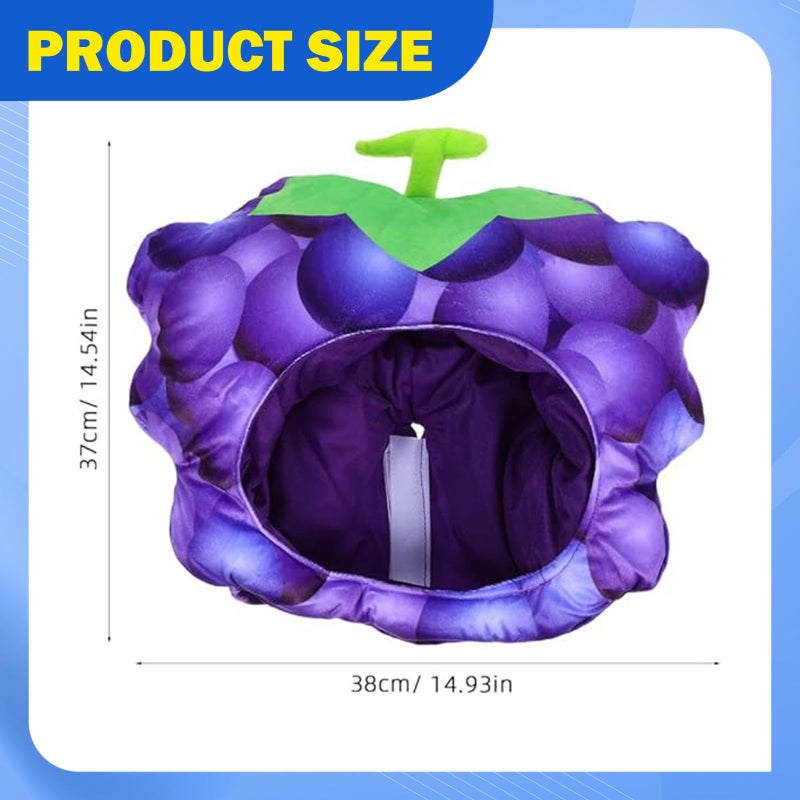 Adjustable Grape Hat Novelty Costume Headgear for Halloween Parties Stage Holidays - Image 3
